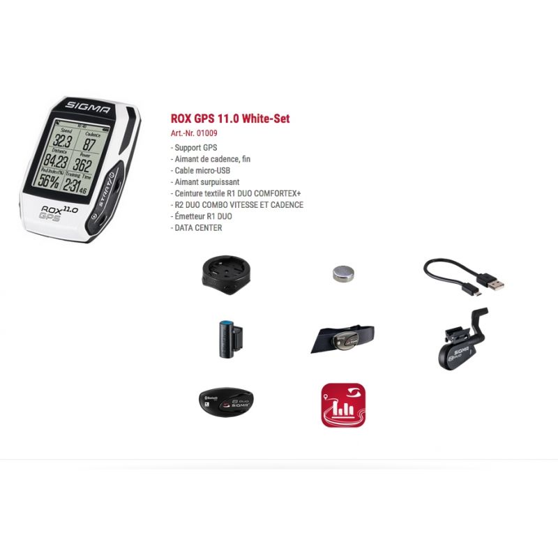 Compteur SIGMA Rox 11.0 GPS blanc